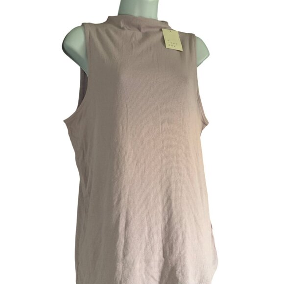 A New Day Womens Violet Mock Neck Ribbed Sleeveless Tank Top Size XL - Picture 3 of 11